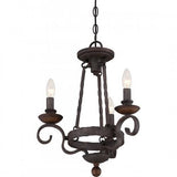 Quoizel NBE5303RK Noble Chandelier 3-light rustic black Chandelier