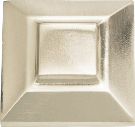 Atlas Homewares Trocadero Large Square Knob 1 1/2 Inch Brushed Nickel
