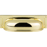 Atlas Homewares Campaign L-Bracket Cup Pull 3 3/4 Inch (c-c) Polished Brass