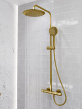 ANZZI SH-AZ101BG Heavy Rainfall Stainless Steel Shower Bar with Hand Sprayer in Brushed Gold