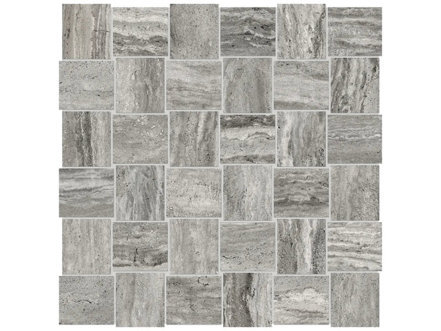 Anatolia Tile 2X2 Basketweave Precept Mica Matte Porcelain Mosaics. 1 Sheet = 1.17 Sq. Ft. 4501-0203-0 (63-520) Mica 2x2 - premium natural stone mosaic tile from Anatolia Tile, available at PoshHaus showroom in Keene, NH