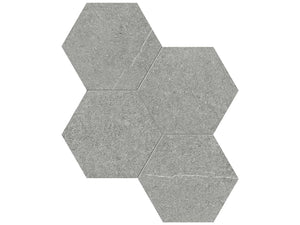 Anatolia Tile 6" Mjork Color Body Porcelain Mica Hexagon 4 Piece Mosaic 4501-0376-0 1 Sheet = .80 Sq. Ft." Mica 6" Hexagon - premium natural stone mosaic tile from Anatolia Tile, available at PoshHaus showroom in Keene, NH