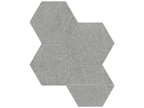 Anatolia Tile 6" Mjork Color Body Porcelain Mica Hexagon 4 Piece Mosaic 4501-0376-0 1 Sheet = .80 Sq. Ft." Mica 6" Hexagon - premium natural stone mosaic tile from Anatolia Tile, available at PoshHaus showroom in Keene, NH