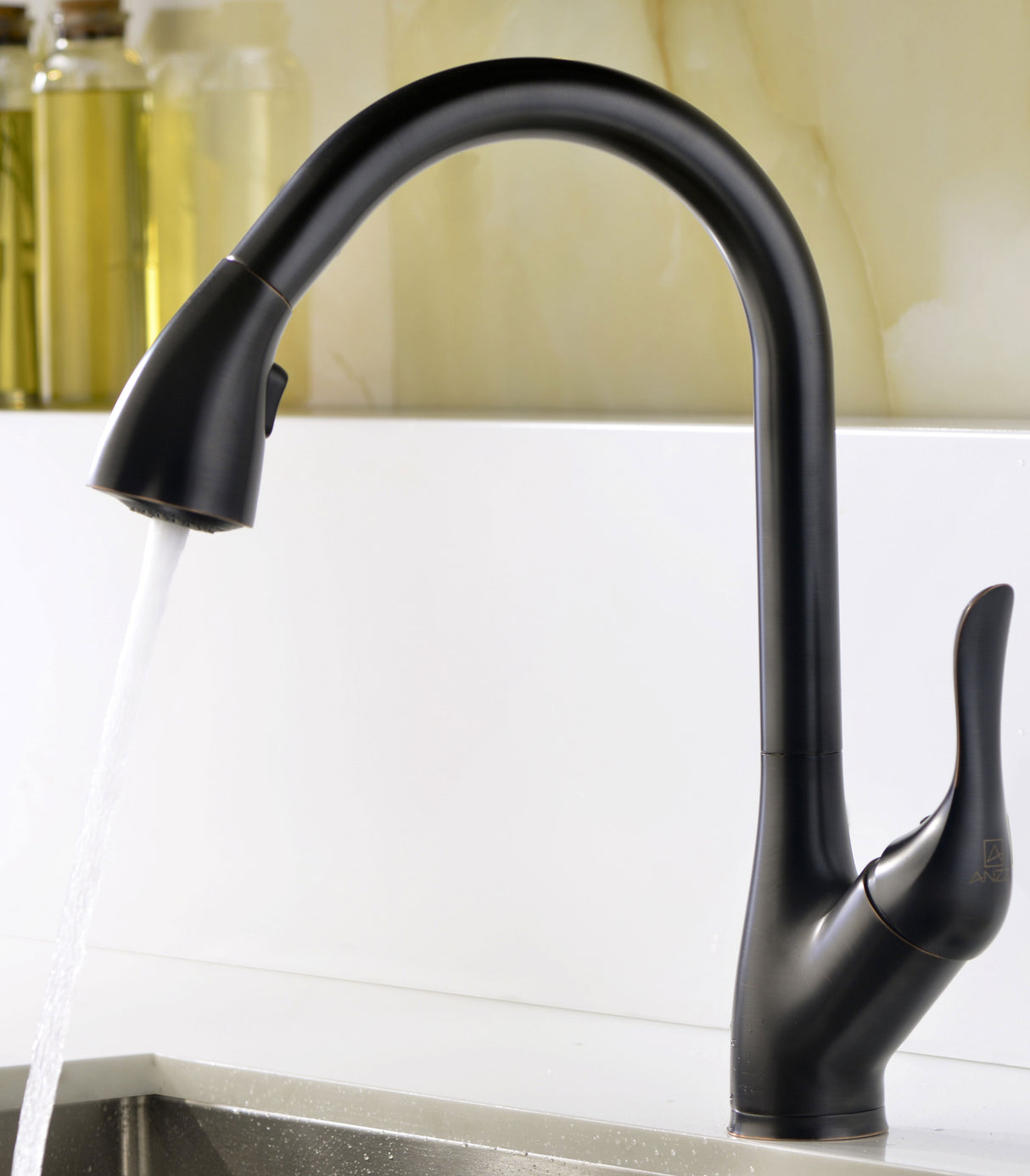 ANZZI KAZ3220-031O MOORE Undermount 32 in. Double Bowl Kitchen Sink with Accent Faucet in Oil Rubbed Bronze
