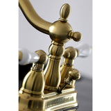 Kingston Brass KB1607PL Heritage 4 in. Centerset Bathroom Faucet, Brushed Brass