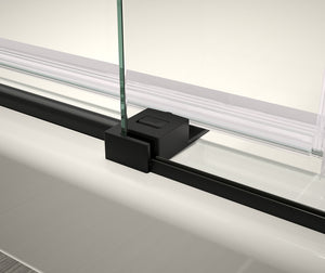 MAAX 138541-810-340-000 Halo Pro GS 56  ½-59 X 78 ¾ in. 8mm Sliding Shower Door for Alcove Installation with GlassShield® glass in Matte Black