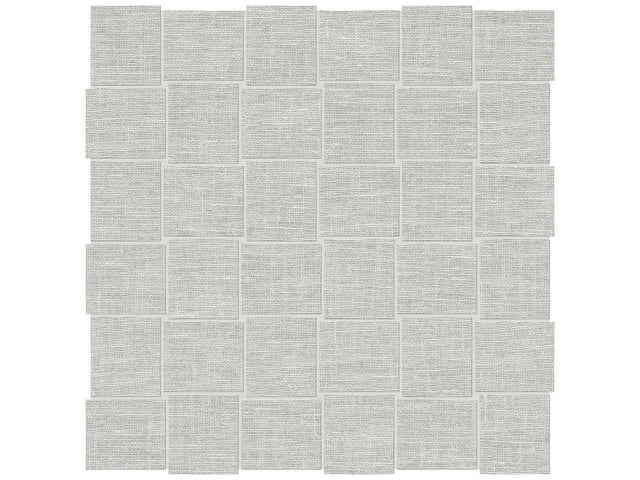 Anatolia Tile 2X2 Basketweave Belgian Linen Mist Porcelain Mosaics. 1 Sheet = .96 Sq. Ft. 4501-0032-1 Mist Basketweave 2x2 - premium natural stone mosaic tile from Anatolia Tile, available at PoshHaus showroom in Keene, NH
