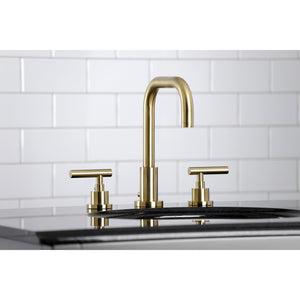 Kingston Brass FSC8933CML Manhattan Widespread Bathroom Faucet with Brass Pop-Up, Brushed Brass