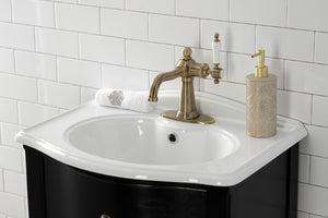 Kingston Brass KSD154KLAB Nautical Single-Handle Bathroom Faucet with Push Pop-Up, Antique Brass