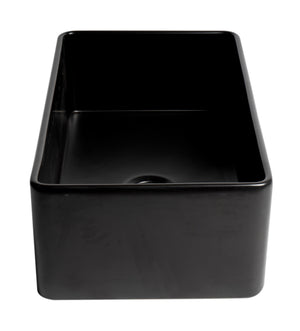 Black Matte Smooth Apron 33" x 18" Single Bowl Fireclay Farm Sink