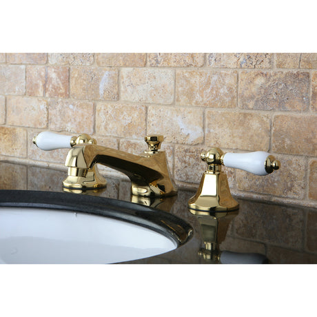 Kingston Brass KS4462PL 8 in. Widespread Bathroom Faucet, Polished Brass