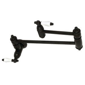 Kingston Brass KS3100PL Restoration Wall Mount Pot Filler Kitchen Faucet, Matte Black