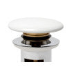 ALFI brand AB8056-W White Ceramic Mushroom Top Pop Up Drain for Sinks with Overflow