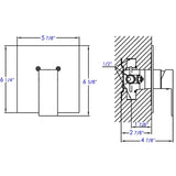 ALFI brand AB5501-BN Brushed Nickel Shower Valve Mixer with Square Lever Handle