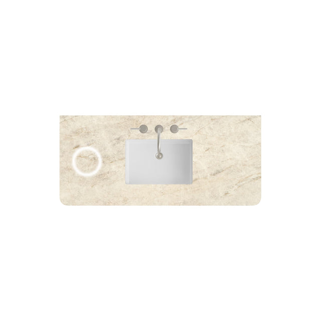 48" Single Radius Cut Top, Widespread 3CM Tajnar Eclos w/ FreePower