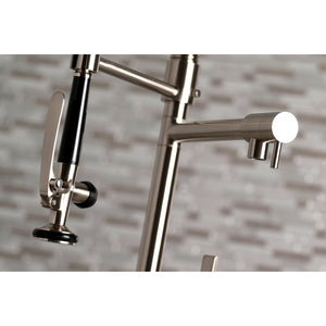 Gourmetier LS8508CTL Continental Single-Handle Pre-Rinse Kitchen Faucet, Brushed Nickel