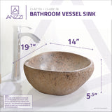 ANZZI LS-AZ8178 Chodola Vessel Sink in Yellow River Stone