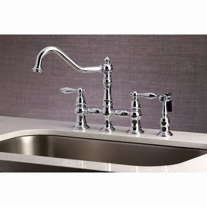 Kingston Brass KS3271ALBS Kitchen Faucet with Side Sprayer, Polished Chrome