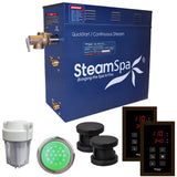 SteamSpa Royal 12 KW QuickStart Acu-Steam Bath Generator Package in Oil Rubbed Bronze RYT1200OB