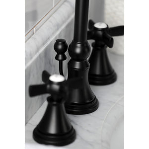 Kingston Brass KS2980ZX Millennium Widespread Bathroom Faucet with Brass Pop-Up, Matte Black