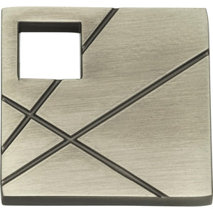 Atlas Homewares Modernist Left Square Knob 1 1/2 Inch Brushed Nickel