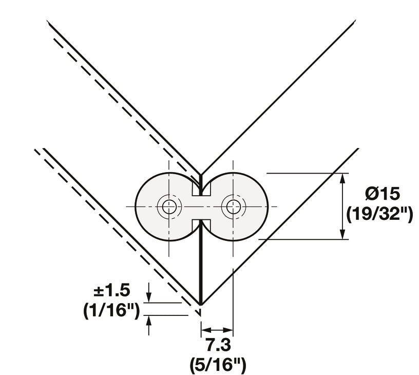 Häfele 261.98.720 Miter Joint Connector, Minifix® Ixconnect, White