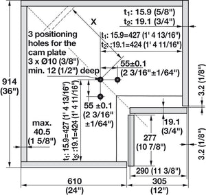 Häfele 541.39.420 Suzie-Q®, Revolving and Self-Closing, Champagne, face frame inset