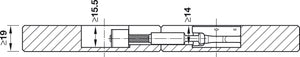 Häfele 262.87.041 Countertop/Work Surface Connector, Maxifix 35, Bolt length BL: 68.5 mm, drilling dimension B: 32-41 mm