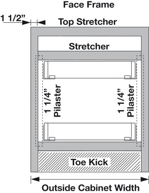 Häfele 557.59.112 Roll-out Tray, Maple, For 15" cabinet width; 3 1/2" tray height; Face Frame