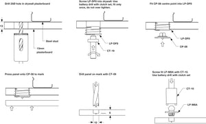 Häfele 267.20.721 LP-DF8, Low Profile, Self Tapping, Female, Fastmount® Panel Mount System