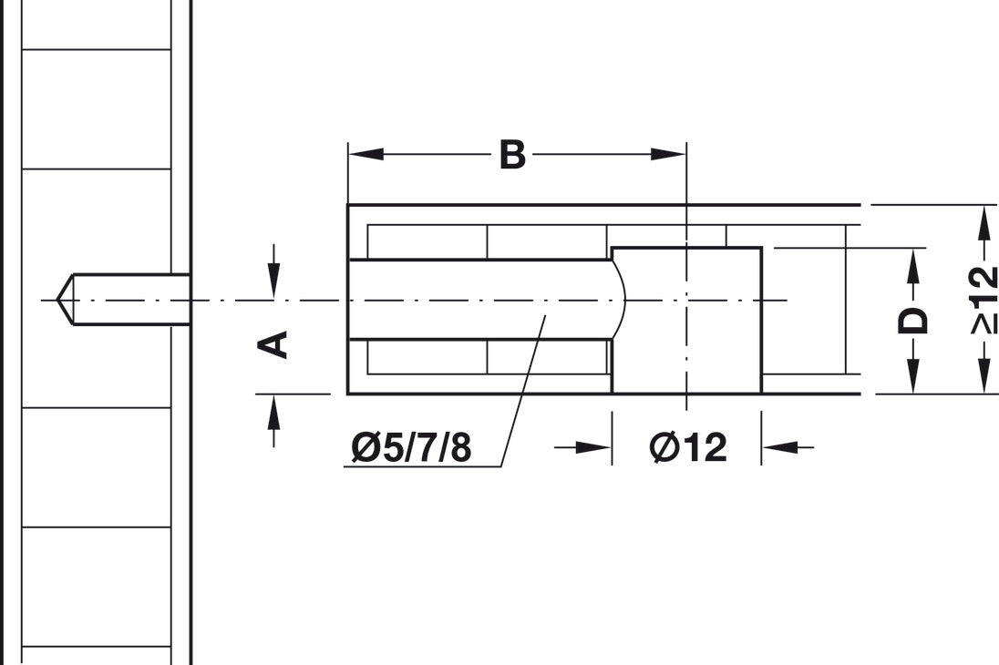 Häfele 262.17.020 Connector Housing, Minifix 12, zinc alloy, without rim, Unfinished
