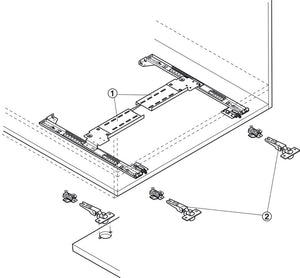 Häfele 408.24.071 Accuride - Hinge Kit (35 mm (1 3/8")), 1332/1432 Pivot Pocket Door, nickel-plated