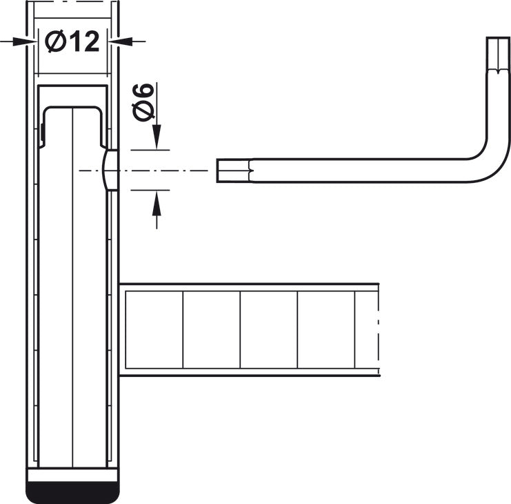 Häfele 637.24.021 Insert Leveler, Load bearing capacity approx. 300 kg, drilling depth: 43 mm, unfinished, height: 32 mm, zinc alloy