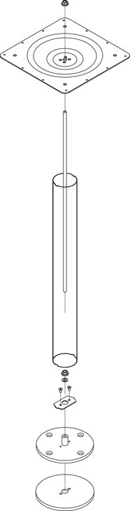 Häfele 635.70.091 Bolt-Down Fixed Column, 883 mm (34 3/4")