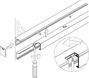 Häfele 940.40.202 Angle Profile, Pre-Drilled for Upper Tracks, Junior 40, Length: 2 m (6' 6 3/4")