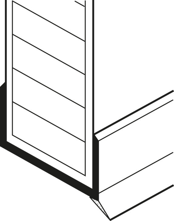 Häfele 713.22.062 Plinth profile, with sealing lip, Length 2.5 m, transparent, for panel thickness: 16 mm