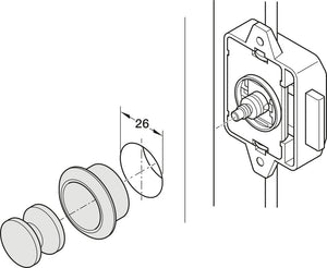 Häfele 229.01.677 Push-Button Knob, for Push-Lock, Plastic, Matte nickel