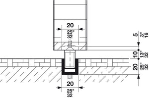 Häfele 941.00.925 Lower Guide Channel, Pre-drilled, for Hawa Telescopic, Junior, folding wall, Length: 2.5 m (8' 2 7/16")