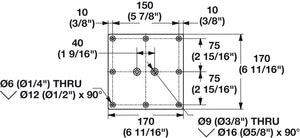 Häfele 635.70.001 Table Leg, Round, 34 3/4" (883 mm)