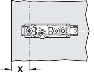 Häfele 348.37.530 Grass - Concealed Blind Corner Hinge, Tiomos, 110° Opening Angle, Inset Mounting, for blind corner applications (inset), Self-close, impresso, model F034139398223