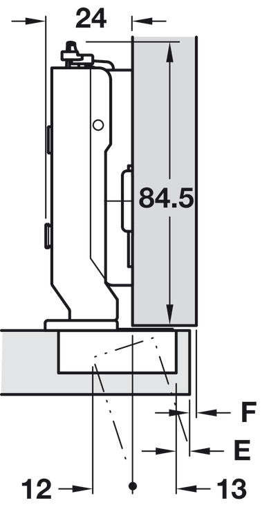 Häfele 348.34.800 Grass - Concealed Hinge, Tiomos, 94º Opening Angle, Full Overlay, Screw mounting, soft-close, F028138567228