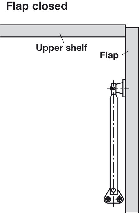 Häfele 373.58.919 Lid Stay, Firmatop, With Internal Spring, Chrome plated