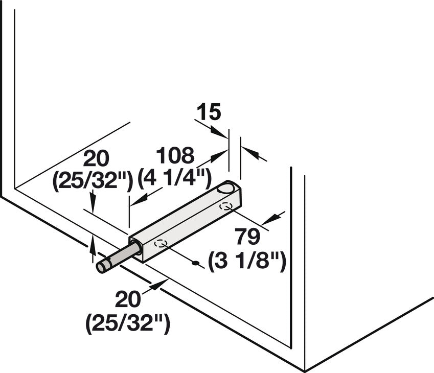 Häfele 372.91.479 Housing, Screw-mounted, Gray, similar to RAL 7035