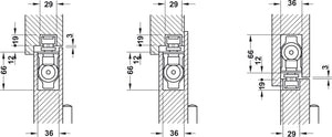 Häfele 931.84.033 Overhead Door Closers, DCL 33, concealed, EN 2–4, Startec, Without hold-open function, matte black