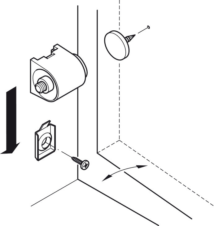 Häfele 246.09.130 Magnetic Catch, 3-4 kg Holding Power, for wooden doors, Brown