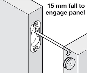Häfele 262.94.014 Panel Connector, Button-fix™ Type 1 Flush Fix, for Parallel Panels, Type 1 flush fix