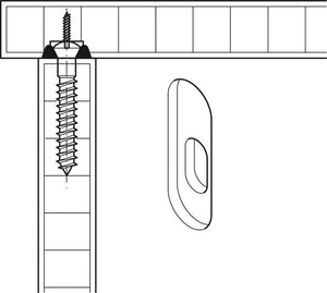 Häfele 271.52.903 Keyhole Plate Bed Connector, for machined-recess installation, with 1 keyhole, For hooking into screw head ⌀: 10 mm, height: 60 mm, zinc plated