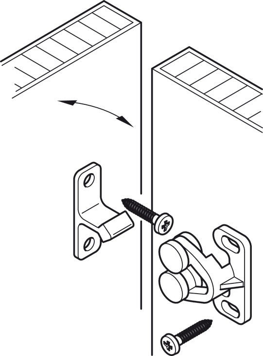 Häfele 244.03.700 Twin Roller Catch, Screw-Mounted, White