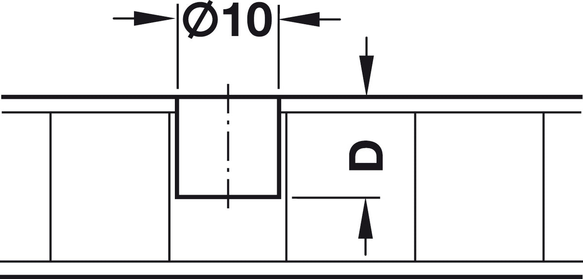 Häfele 267.20.700 Two-Piece Connector, Press-Fit, Detachable, Nylon, 2-piece