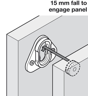 Häfele 262.94.000 Button-fix™ - Panel Connector, Type 1 Fix, for parallel panels, Type 1 fix